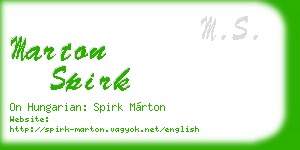 marton spirk business card